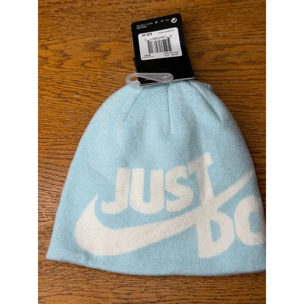 BOYS Nike 2PC Light Blue Hat and Glove Set Sz 8-20 NWT 9A2700-G25